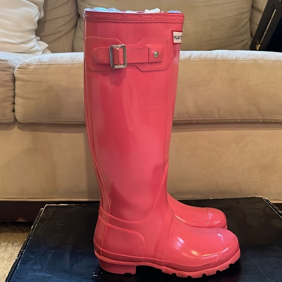 Hunter Original Gloss Rain Boot Size 6 Pink - Picture 3 of 7